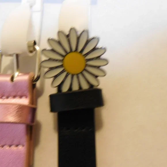 Cat & Jack Kids Girls 3pk. Belts Sz. L Green/Pink/Black 30" (New) - Picture 4 of 5